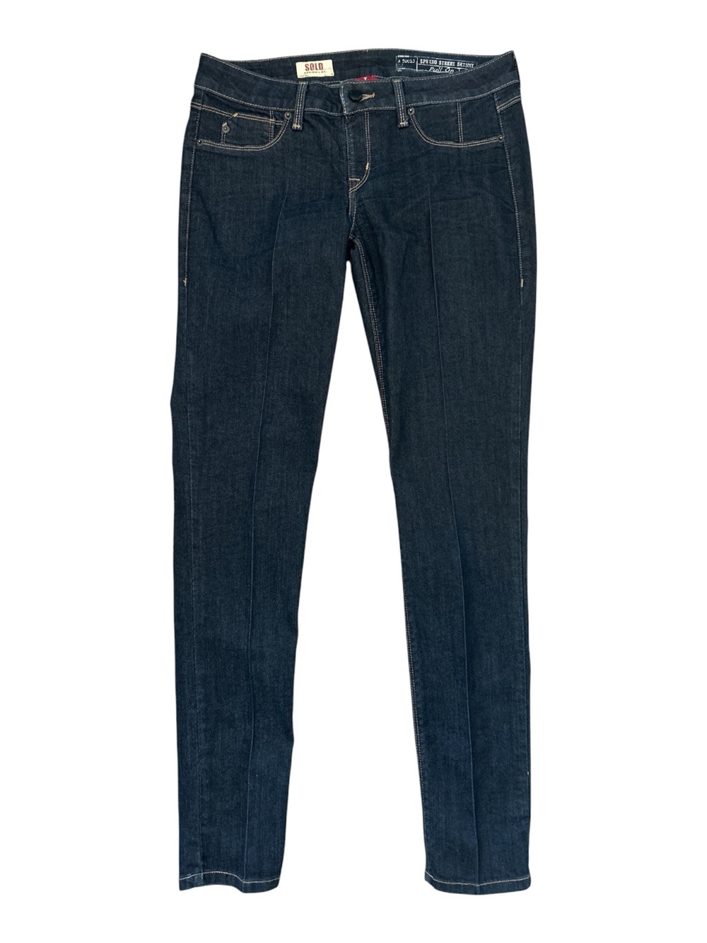 SOLD Design Lab Spring Street Skinny Pull On Jeans Women’s Large Dark Wash Stret